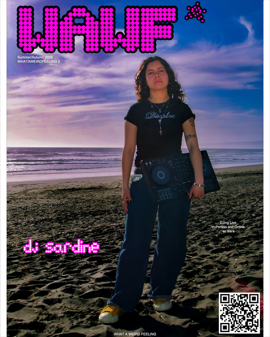 (02) 25' Summer/Autumn WHATAWEIRDFEELING 2 - DJ Sardine (Cover) *PLEASE PROVIDE AN EMAIL AT CHECKOUT TO BE SENT THE ZINE VIA PDF DOWNLOAD*